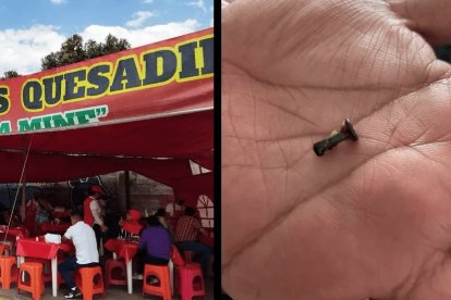 En un restaurante de venta de quesadillas la mujer compró el producto que la llevó a perder un diente.