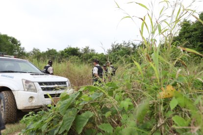 Policías arribaron al sector donde hallaron al hombre descuartizado.