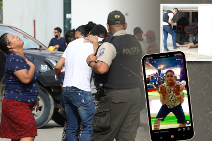 Familiares de las víctimas lloraban desconsolados afuera de la barbería donde mataron al peluquero y al agente de la CTE.