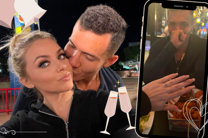 La modelo con su novio ecuatoriano. Viven juntos desde hace seis meses.