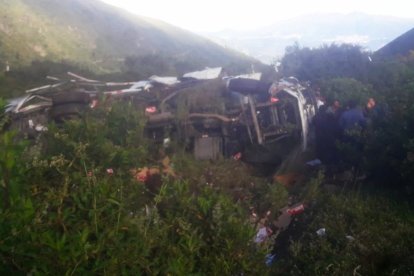 El accidente ocurrió en el kilómetro 8 de la vía a Papallacta, informó el Cuerpo de Bomberos.