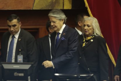 Guillermo Lasso, Presidente de la República, a su llegada a la Asamblea.