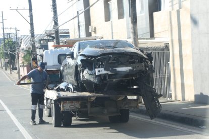 El auto accidentado, en el caso en que estaría involucrado Juan Carlos Izquierdo.