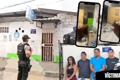 En este vivienda  fueron halladas amarradas cuatro de las cinco víctimas. A uno de los captores le  dieron con la tapa de un sanitario.