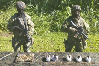Militares exhiben el hallazgo de material bélico ilegal
