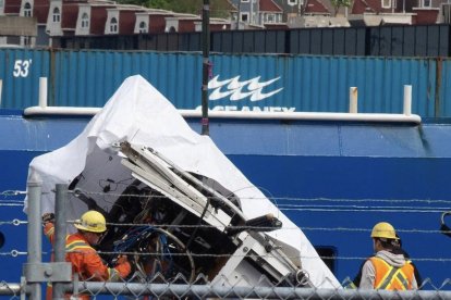 Restos del submarino que implosionó.