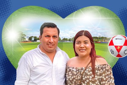 Paul Chimbolema y Gloria Moyón    son esposos y el fútbol los ha unido más.