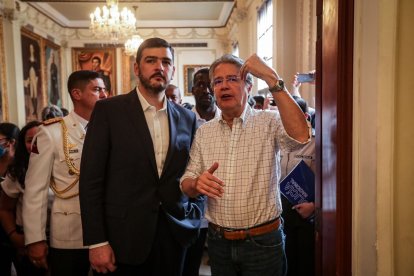 El alcalde de Guayaquil, Aquiles Álvarez, junto al presidente, Guillermo Lasso