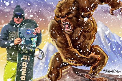 Raúl Cabrera encontró huellas del tamaño del torso de un humano y una cueva con restos de animales.