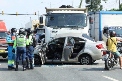 Se registró un accidente de tránsito en la vía a Daule.