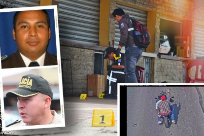 Los cadáveres de los dos uniformados quedaron sobre la vereda del negocio donde llegaron a desayunar. Los criminales llegaron en moto.