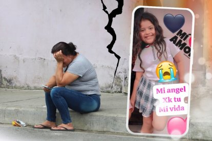 Sentada junto al lugar donde cayó el cuerpo de su sobrinita, Marjorie llora desconsolada. Pide que se haga justicia.