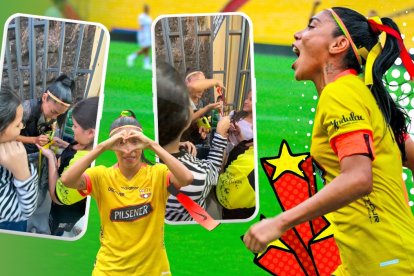 Madelen Riera estampa su rúbrica en el cintillo que le regaló a una de sus admiradoras.