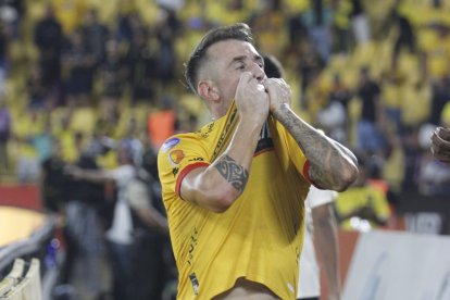 Damián Díaz convirtió el gol del empate ante Independiente.