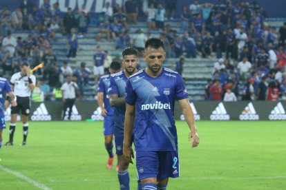 El zaguero de Emelec Aníbal Leguizamón sufrió una fractura de nariz durante el duelo ante Técnico Universitario.