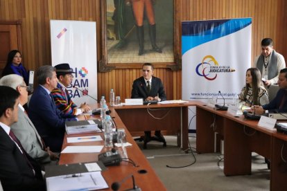 Wilman Terán (c), presidente del Consejo de la Judicatura.