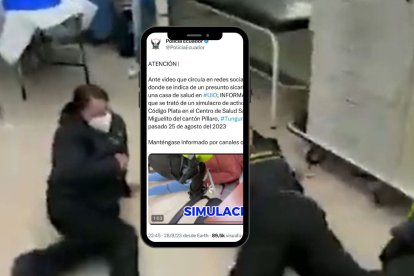 El video del la simulación, según la Policía, fue grabado en una casa de salud de Tungurahua.