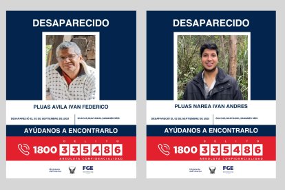 Iván Federico Plúas Ávila y su hijo Iván Andrés Plúas Narea permancen secuestrados desde el sábado 2 de septiembre.