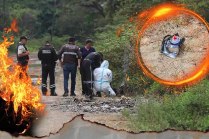 Cuando llegaron los policías el cadáver aún emanaba humo. Junto al cuerpo se halló Un envase de desengrasante.