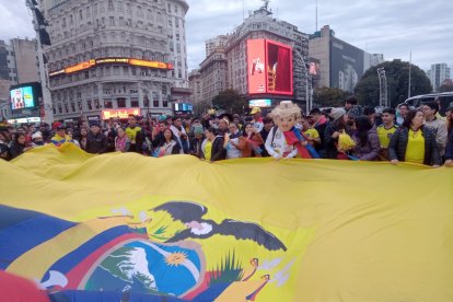 Hinchas de Ecuador en Buenos Aires.