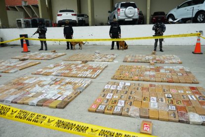 La sustancia estaba distribuida en paquetes dentro de barriles con puré de banano.