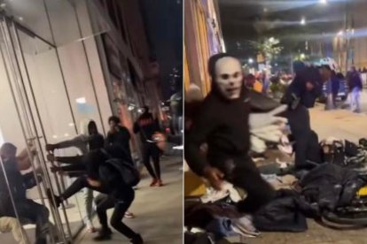 Algunos infractores fueron detenidos por la policía local, mientras otros reían y escapaban.