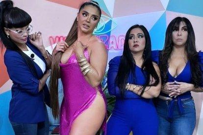 Paola Farías estrenó el vestido sexy en el programa Viralizados, donde comparte panel con Laura Bonilla, Carla Tacle, María Mercedes Pacheco