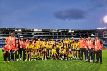 Toda la delegación de Barcelona en la Copa Libertadores.