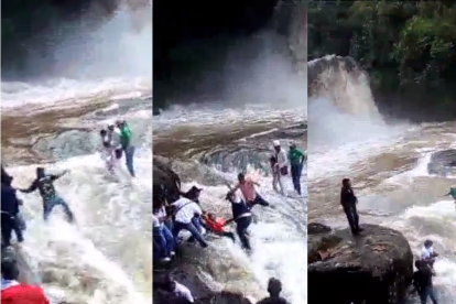 Personas intentan ayudar a quienes seguían atrapados en el río, sin éxito