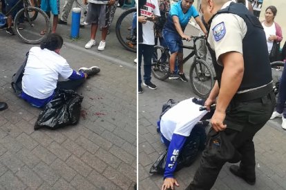 En el piso terminó el sospechoso, quien recibió una sesión de 'paloterapia', de parte del populacho.