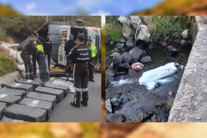 El volcamiento del camión con cocaína ocurrió el 11 de octubre de 2023. El hallazgo del cuero (segunda imagen), el 19 de octubre.