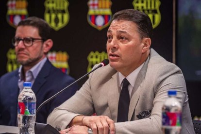 Rafael Verduga (i) y Carlos Alfaro Moreno son los actuales candidatos a la presidencia de Barcelona. En 2019 llegaron juntos a la directiva del Ídolo.