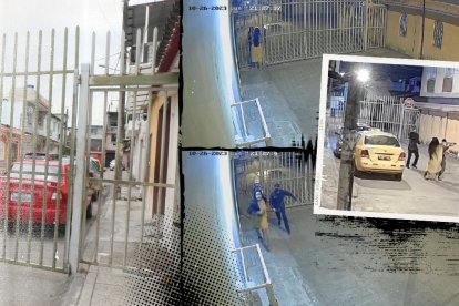 En ls grabacions se oberva cuand señora lanza el celular al piso, luego forcejea con el antisocial y el stante en que los pillos ingresan y corretean a la mujer y la pareja que la visitaba.