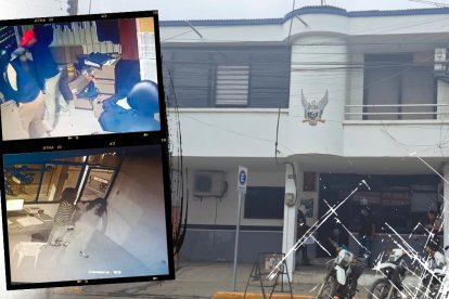 Cámaras de seguridad registraron el robo de las armas en una UPC de Manabí.