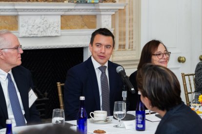 Daniel Noboa mantuvo conversaciones en su gira por Europa y Estados Unidos.