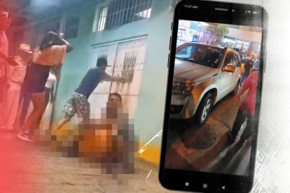 El albanes baleado fue sacado del vehíuclo y llevado hasta el área de emergencia del hospital Luis Vernaza.