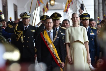 Daniel Noboa, Presidente de la República, y Lavinia Valbonesi, Primera Dama de la nación