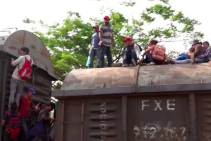 Imágen del tren conocido como 'La Bestia',  donde los migrantes viajan de México a Estados Unidos.