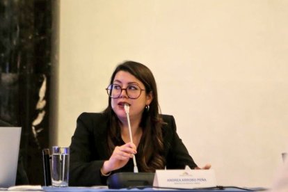 La ministra Andrea Arrobo acudió a la Comisión de Fiscalización de la Asamblea que investiga la crisis energética.
