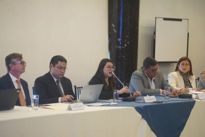 Andrea Arrobo, ministra de Energía, en conversatorio.