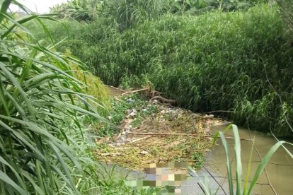 El cadáver estaba flotando en un río.