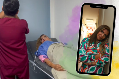 La presentadora siendo atendida por el personal médico.