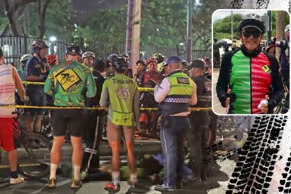 El cuerpo de Eduardo Mata Wong quedó sobre la calzada. Sus amigos de pedaleo acudieron a su auxilio.