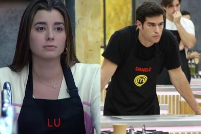 Luciana Guschmer y Danilo Carrera durante su participación en MasterChef Celebrity Ecuador.