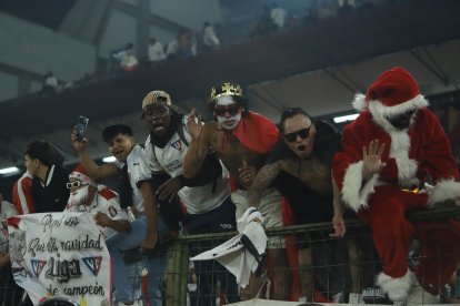 La hinchada de Liga de Quito en el festejo de la estrella 12.