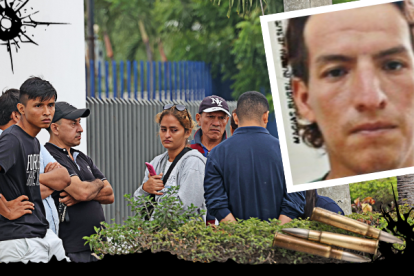 La esposa (con abrigo) acompañada de sus familiares contó cómo recibió la fatal noticia del asesinato del padre de sus hijas.