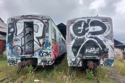 Los trenes que permanecen en la estación de Chimbacalle han sido vandalizados.