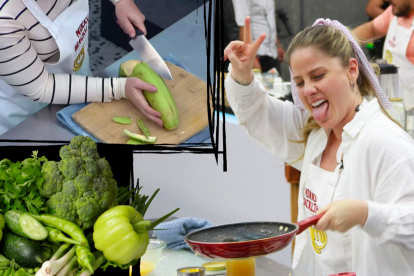 Momento en el que Nikky intenta pelar un verde.