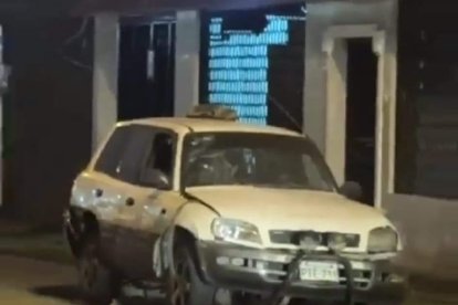 Así quedó el vehículo en Portoviejo.