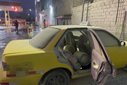 El taxi afortundamente no explotó.